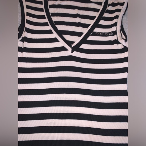 Stripe V-neck Sleeveless Top by Bebe - Picture 5 of 9